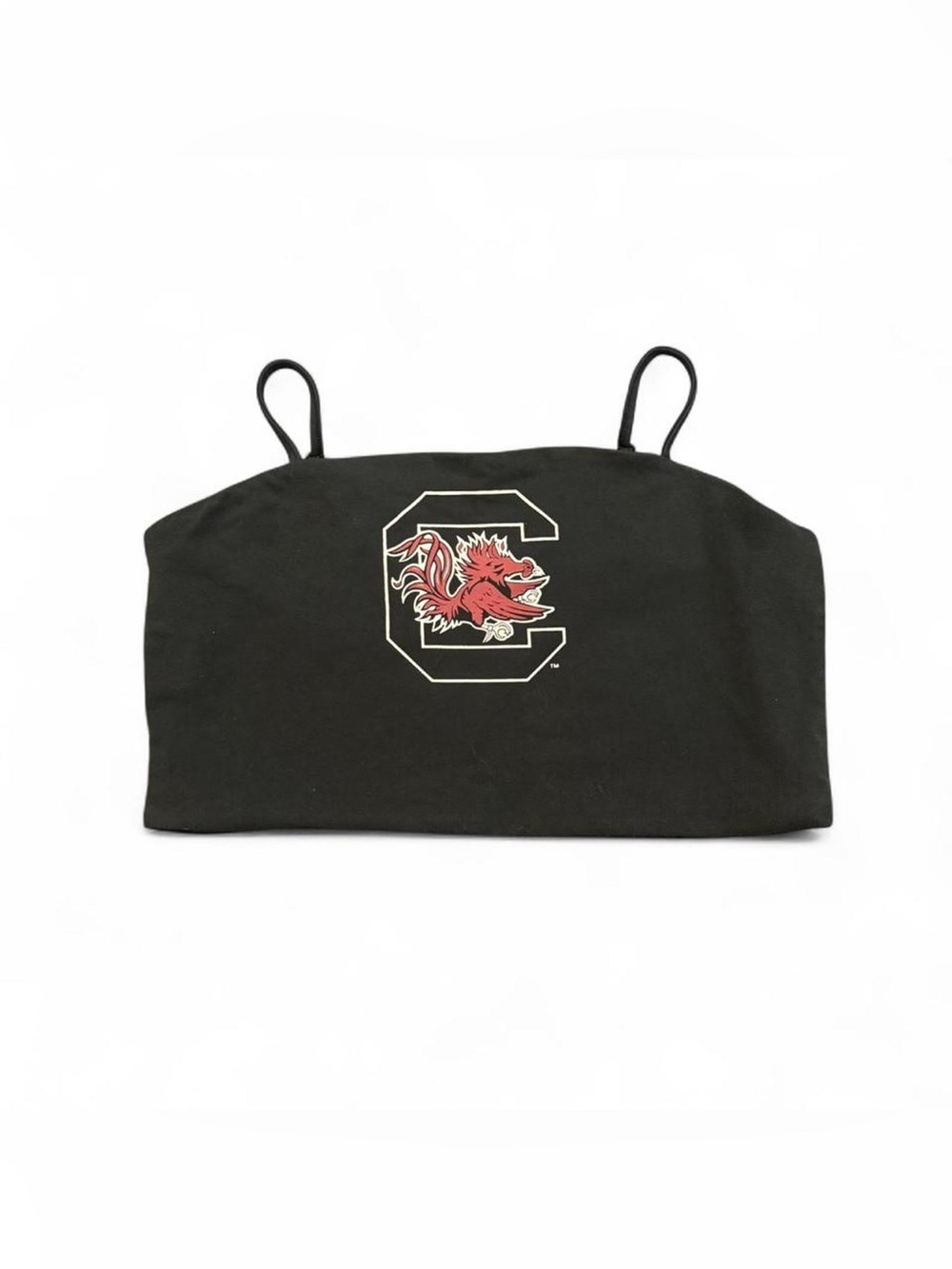 Rivalry Threads University of South Carolina UofSC Black Gamecocks Logo Crop Top
